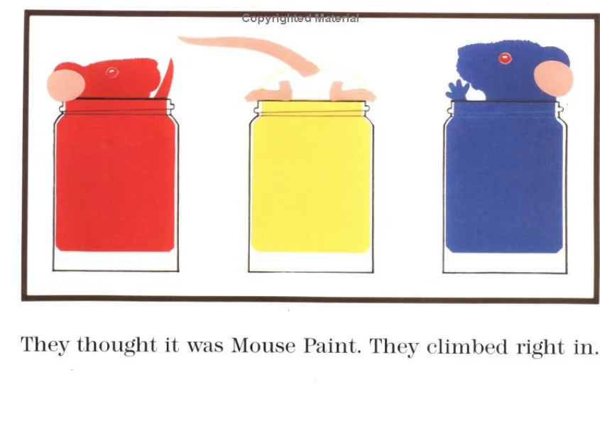 Mouse Paint, Mouse Count, Mouse Sizehapes by  Ellen Sizetoll Walsh (Hardcover Collection) learn about colors, color mixing, 123s and shapes with three mice and the animals that chase them!