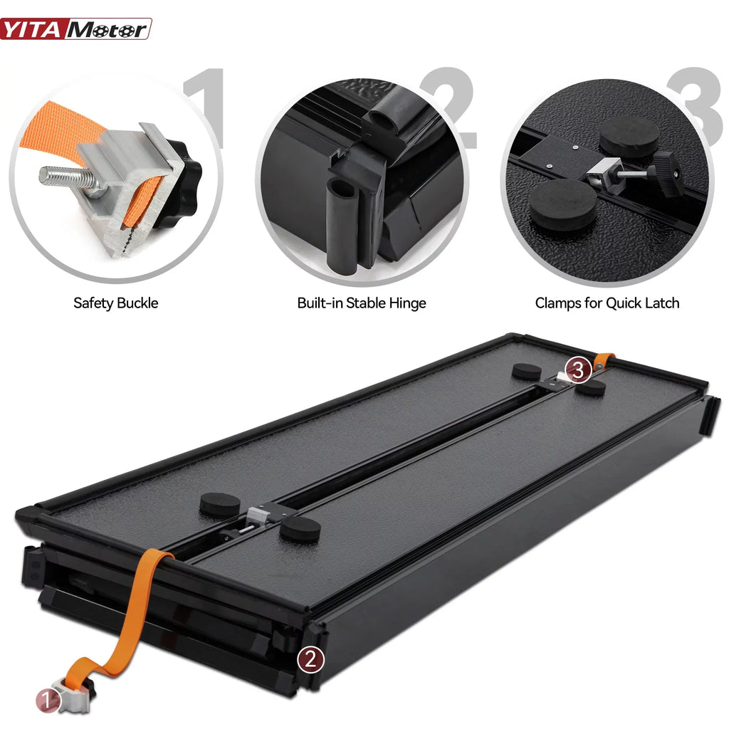 Ledkingdomus 8 ft 96.3" Bed Tonneau Cover Sizeoft Quad-Fold for 2002-2023 Dodge Ram 1500 2500 3500