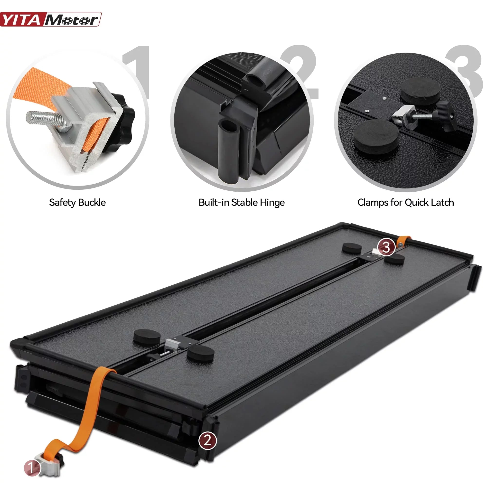 Ledkingdomus 8 ft 96.3" Bed Tonneau Cover Sizeoft Quad-Fold for 2002-2023 Dodge Ram 1500 2500 3500