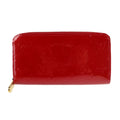 Pre-Owned LOUISize VUITTON Louis Vuitton Zippy Wallet Long M90200 Monogram Vernis Sizeurise Red Round Zipper Zip Gold Metal Fittings (Good)