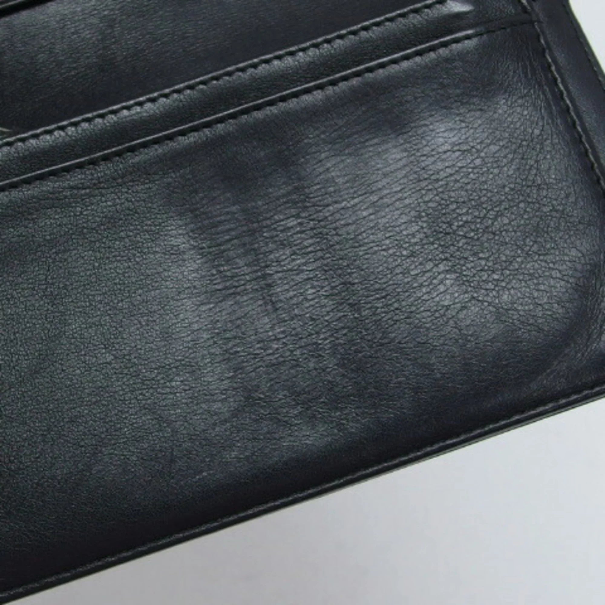 Pre-Owned Chanel camellia makeup palette bi-fold long wallet blue (Fair)