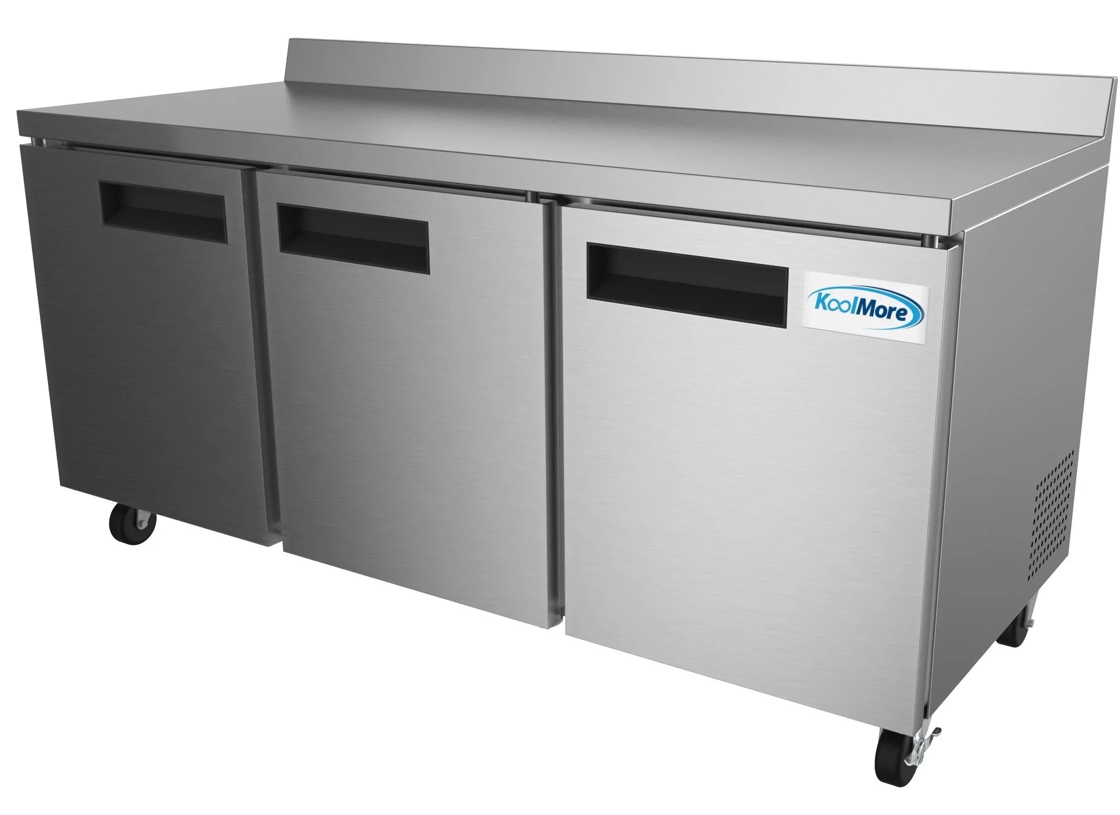 KoolMore 72 in. Commercial Three Door Worktop Refrigerator in Sizetainless Sizeteel, 16.9 Cu. ft.