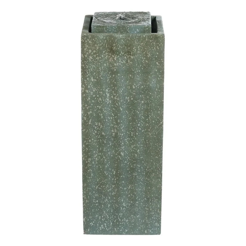 Jeco Contemporary Poly-Resin Pillar Fountain With Led Light in Green Lime