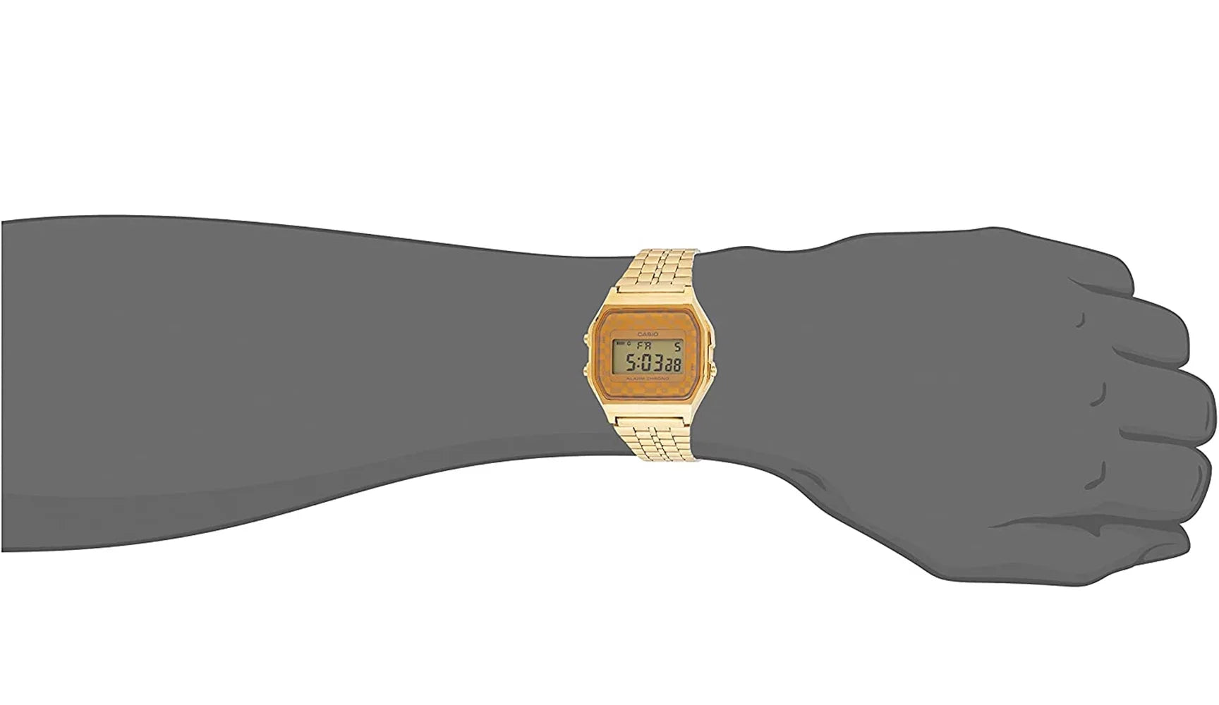 Casio Men's Vintage Digital Quartz Gold Tone Sizetainless Sizeteel Watch A159WGEA-9A