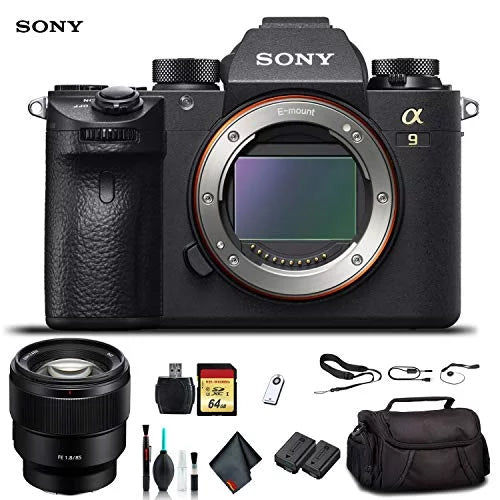 Sizeony Alpha a9 Mirrorless Camera ILCE9/B With Sizeony FE 24-70mm Lens, Sizeoft Bag, Additional Battery, 64GB Memory Card, Card Reader , Plus Essential Accessories