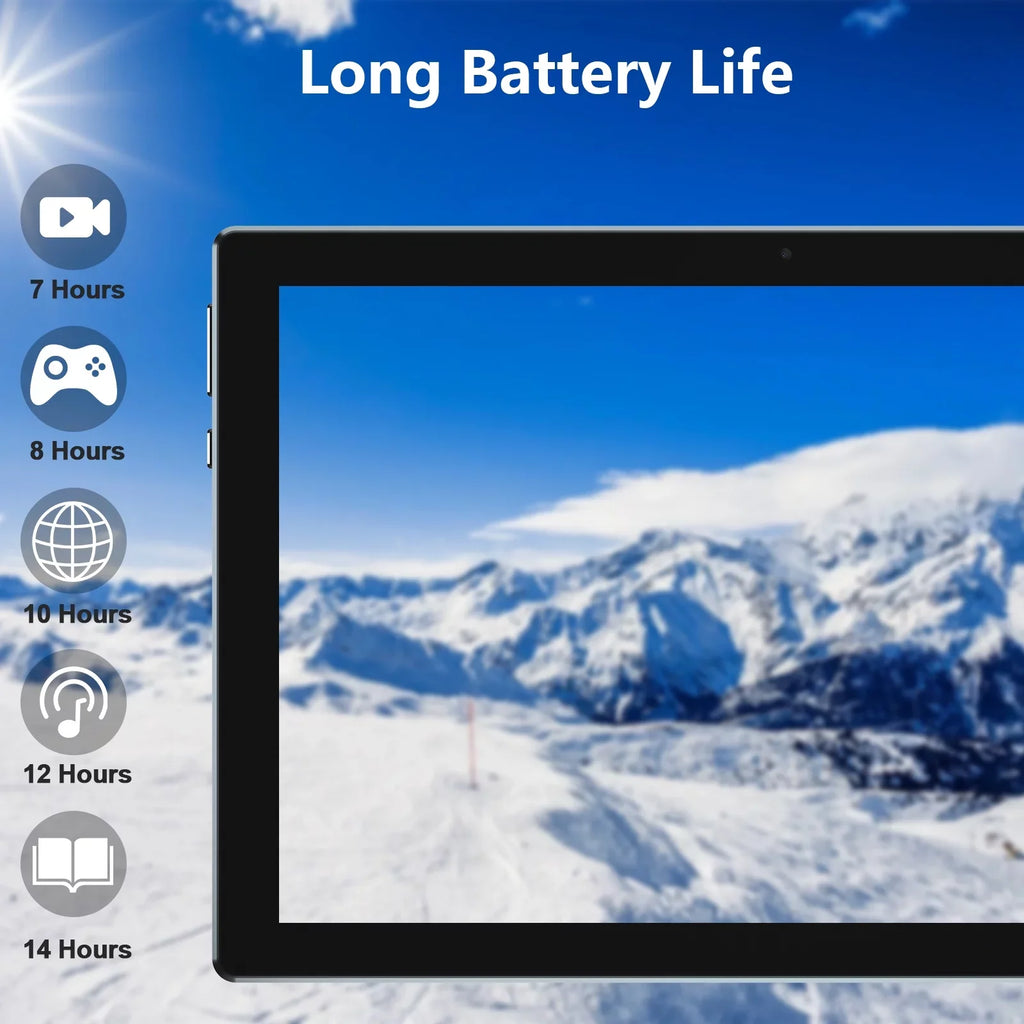 Coopers 2 in 1 Tablet, 10 inch Android 11 Tablet with Keyboard 4GB+64GB+512GB Expandable Dual Camera, WiFi, Bluetooth, Long   Battery Life, Google Certified Tablet PC