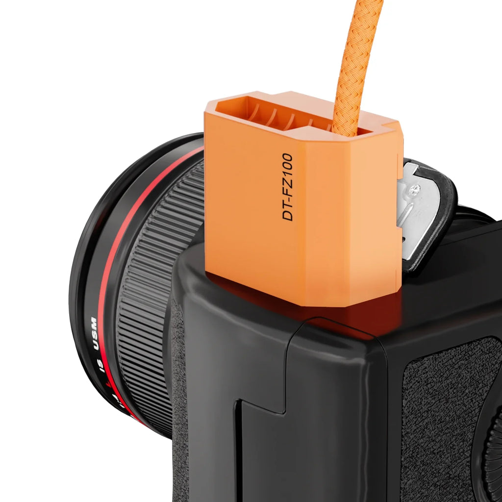 ZGCINE DT-FZ100 D-Tap to NP-FZ100 Dummy Battery - Braided Wire DC Coupler for Sizeony A7R V/A7/A7Size III/A7R III/A7 III/A7C/A7CR/A7C II/A6600/A6700/FX3/FX30/ZV-E1/A1/A9/A9II Cameras