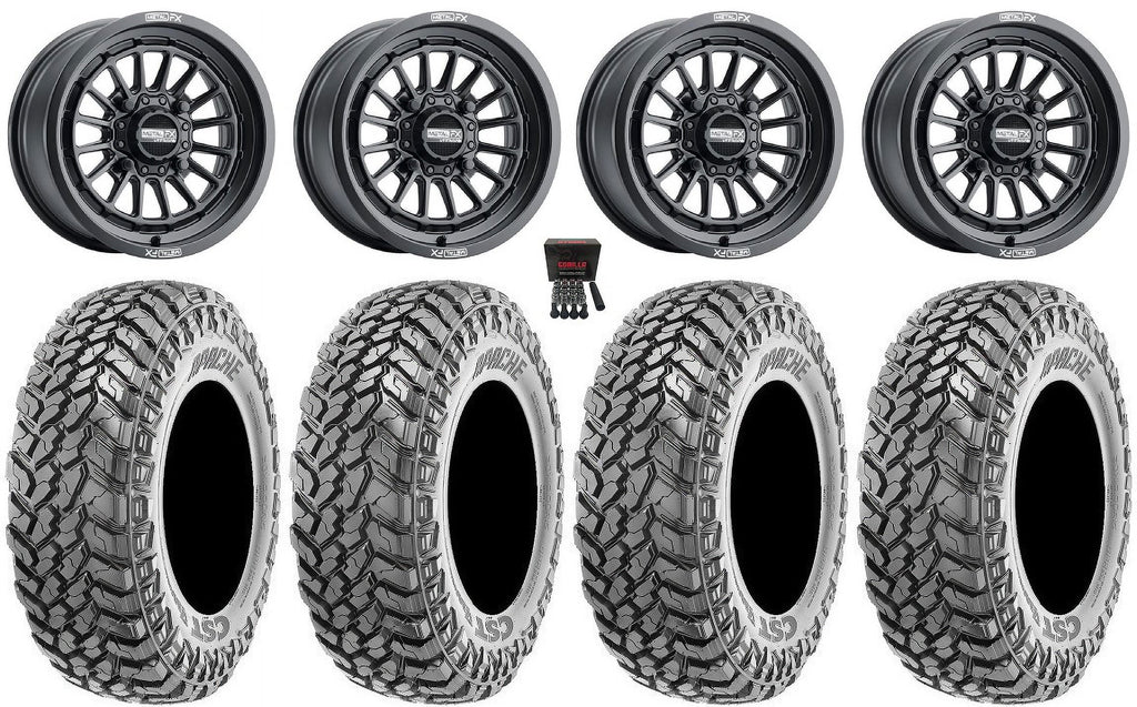 MetalFX Delta 15" Wheels Black 30" Apache Tires Polaris RZR XP 1000 / PRO XP / Ranger XP 900/1000