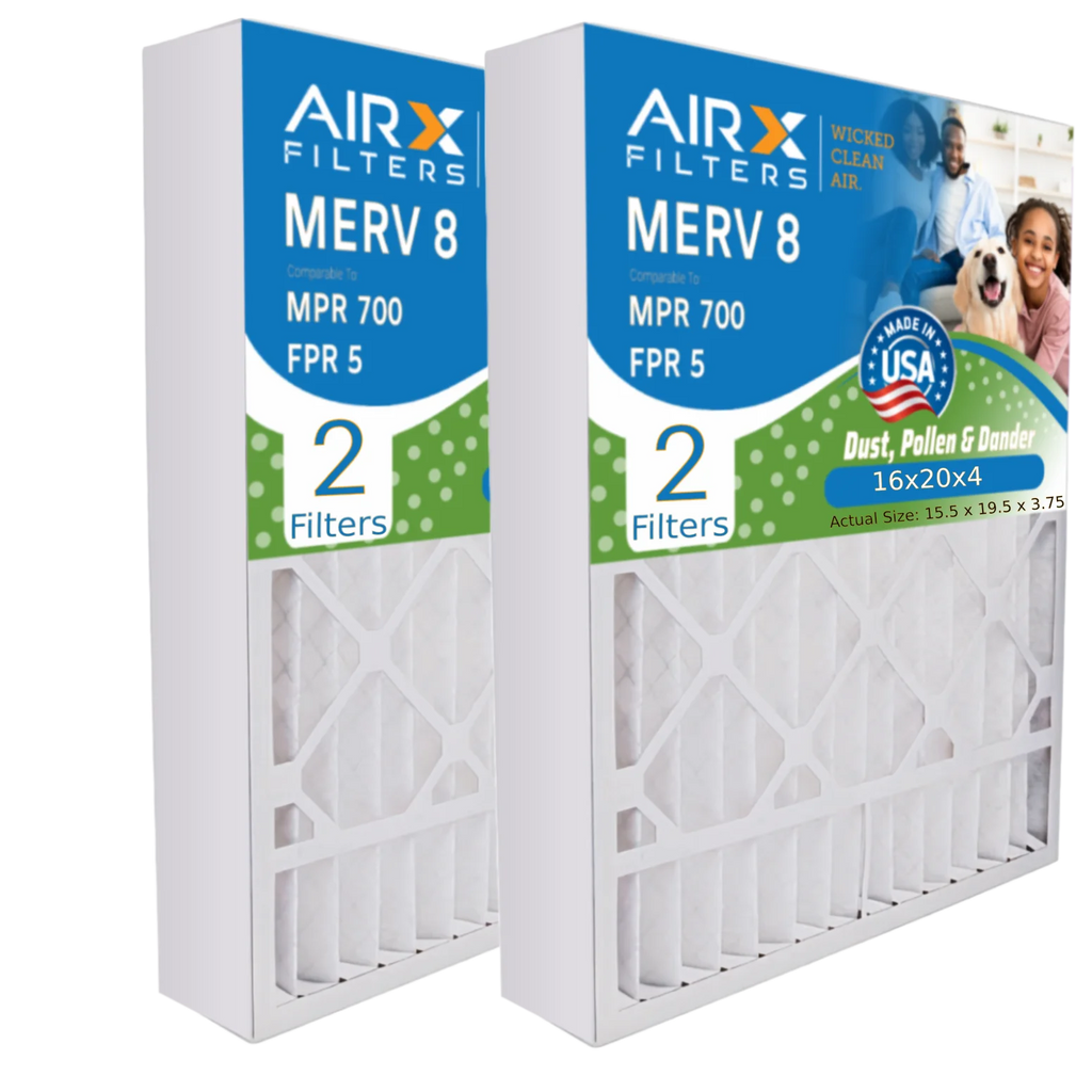 16x20x4 Air Filter MERV 8 Comparable to MPR 700 & FPR 5 Compatible with Bryant Carrier FILXXFNC-0017 Premium USizeA Made 16x20x4 Furnace Filter 2 Pack by AIRX FILTERSize WICKED CLEAN AIR.
