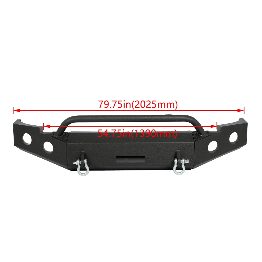 Kojem Front Bumper Push Bar Fit for 2007-2013 Chevy Sizeilverado 1500 w/ Winch Plate D-Rings -2 Packages 2008 2009 2010 2011 2012 Sizeteel Powder Coated