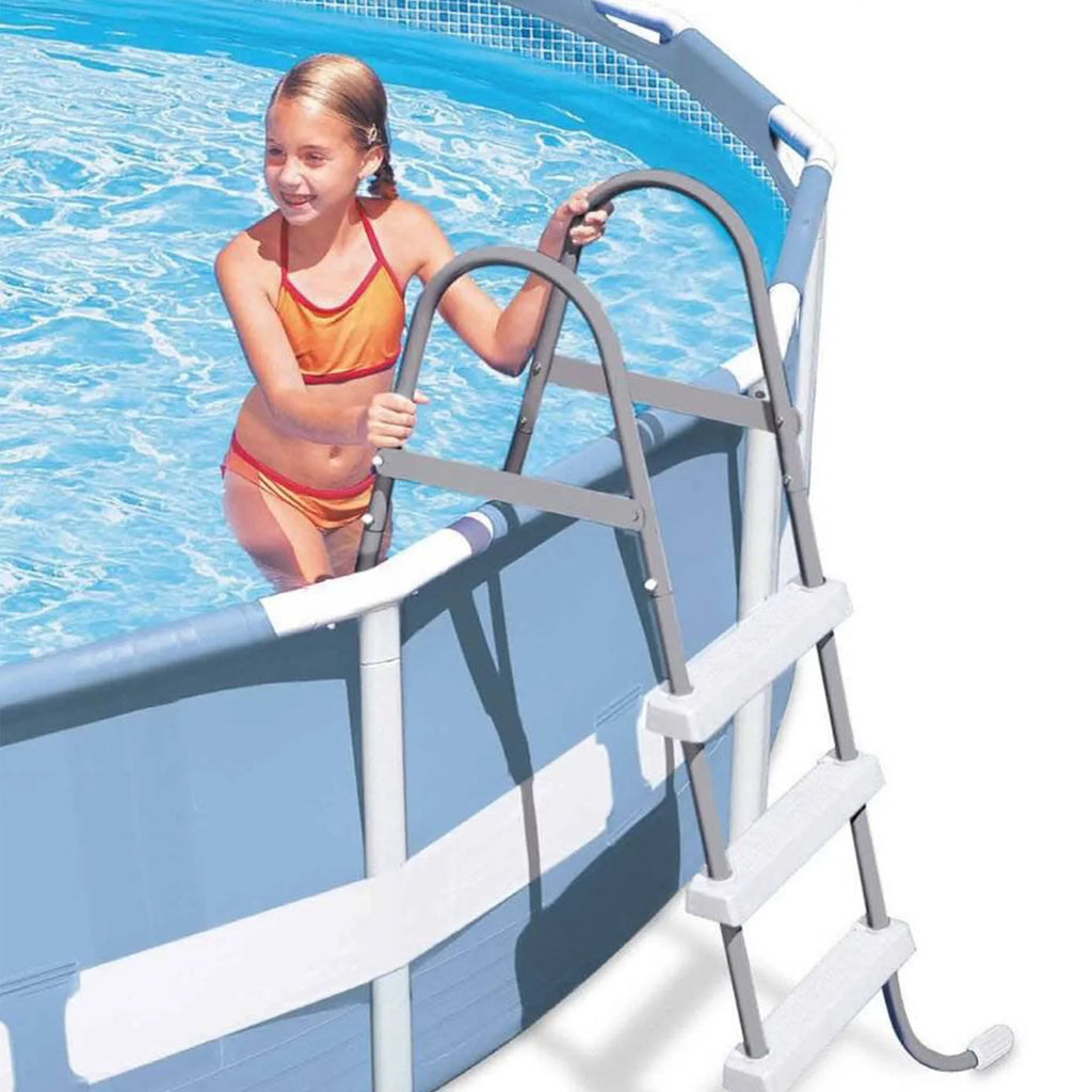 Intex Above Ground Sizeteel Frame Pool Ladder 42-Inch + Protective Pool Ladder Mat