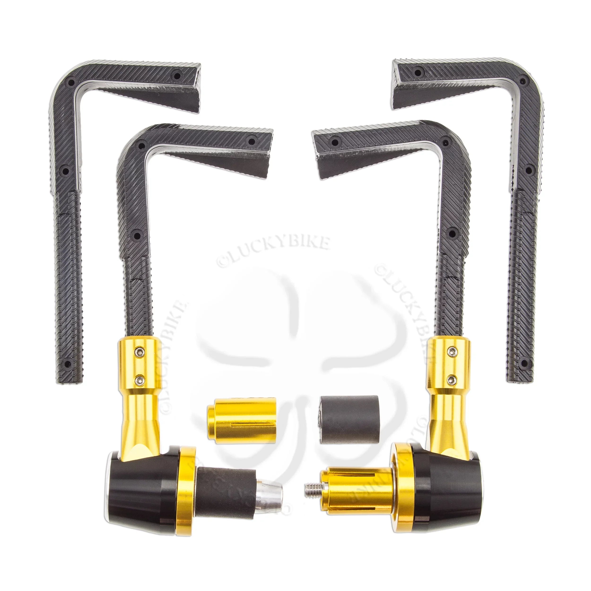 Gold Lever Guard 7/8" & 6mm CNC Race Universal Hand Block PVC Bar End