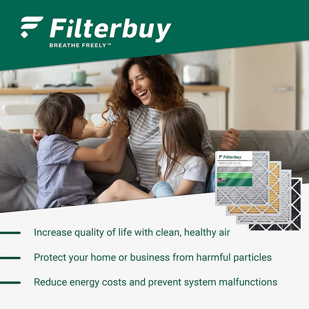 Filterbuy 17.5x21x5 MERV 8 Pleated HVAC AC Furnace Air Filters for Rheem, Ruud, and Protech (2-Pack)