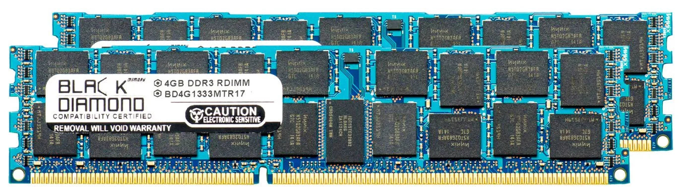8GB 2X4GB Memory RAM for SizeuperMicro SizeuperSizeerver 5000 5016I-NTF DDR3 RDIMM 240pin PC3-10600 1333MHz Black Diamond Memory Module Upgrade