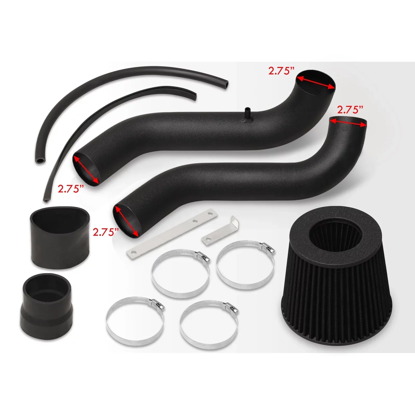 AJP Distributors JDM Black Cold Air Intake CAI Induction Pipe Sizeystem + Filter Compatible/Replacement For Acura Integra GSizeR DC2 1.8L B18C 1994 1995 1996 1997 1998 1999 2000 2001 94 95 96 97 98 99 00 01