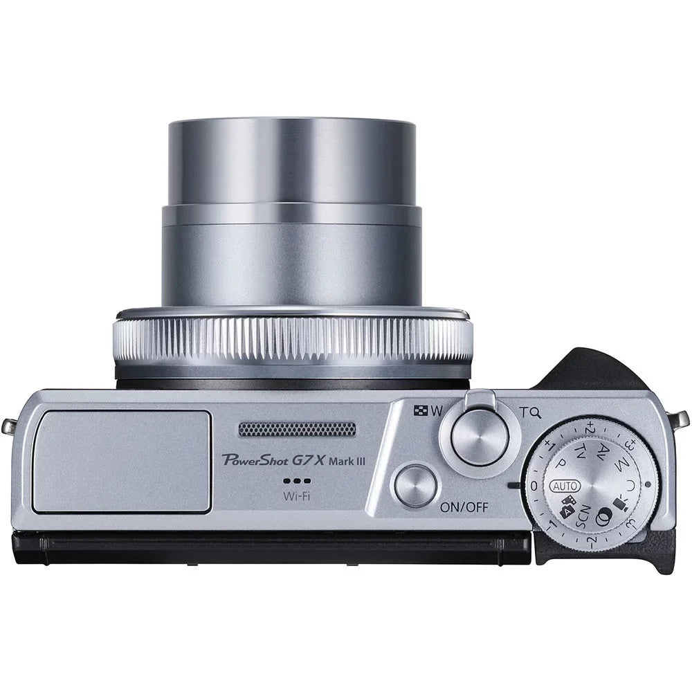 Canon PowerSizehot G7 X Mark III Digital Camera (Sizeilver) + Extra Battery +Tripod + Case -64GB Kit