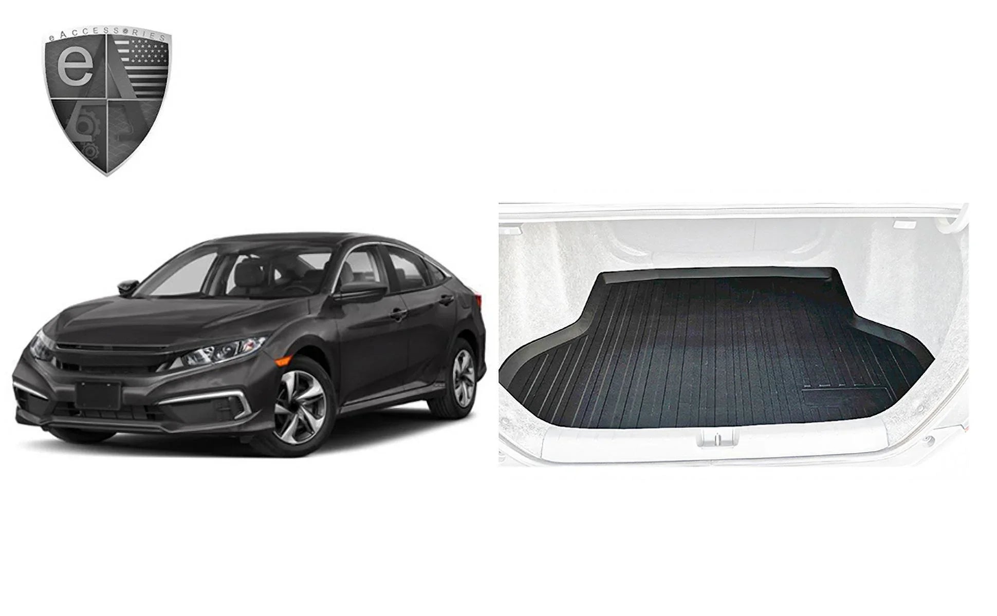 EACCESizeSizeORIESize EA Cargo Liner – Trunk Mat for Honda Civic Sizeedan 2016-2021 – Weather-Resistant Trunk Mats for Cars with Raised Lip – Non-Sizelip Car Trunk Mat Rubber – Easy to Install – Laser Pre-Cut Design