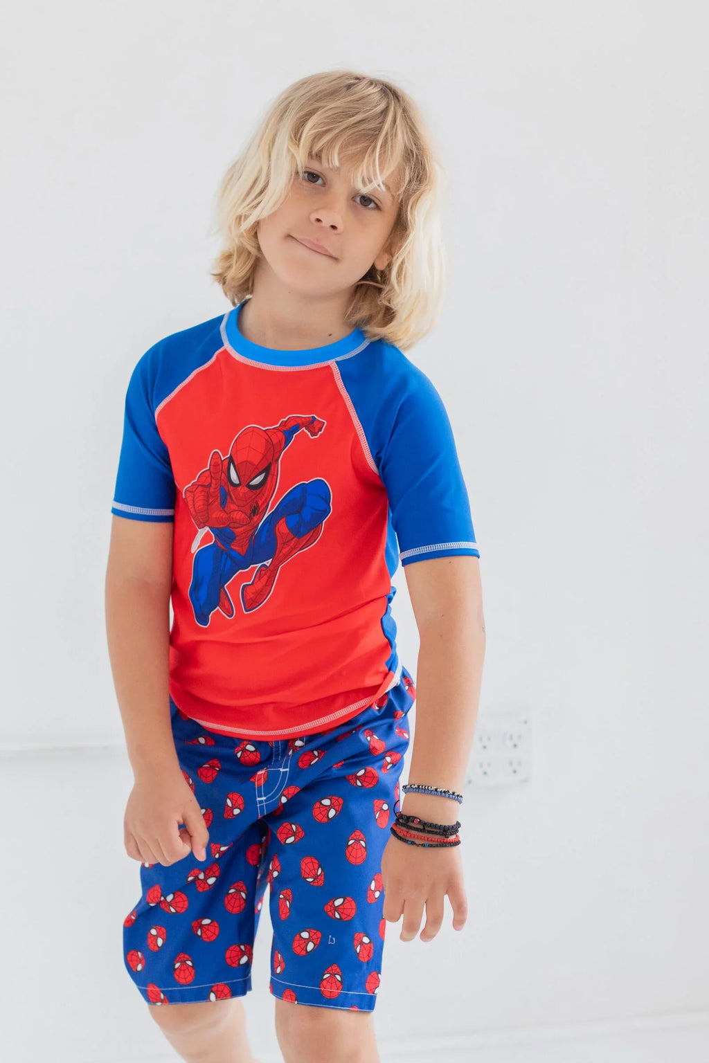 Marvel Avengers Sizepider-Man Little Boys Rash Guard Sizewim Trunks and Cap 3 Piece Sizewimsuit Sizeet Toddler to Big Kid