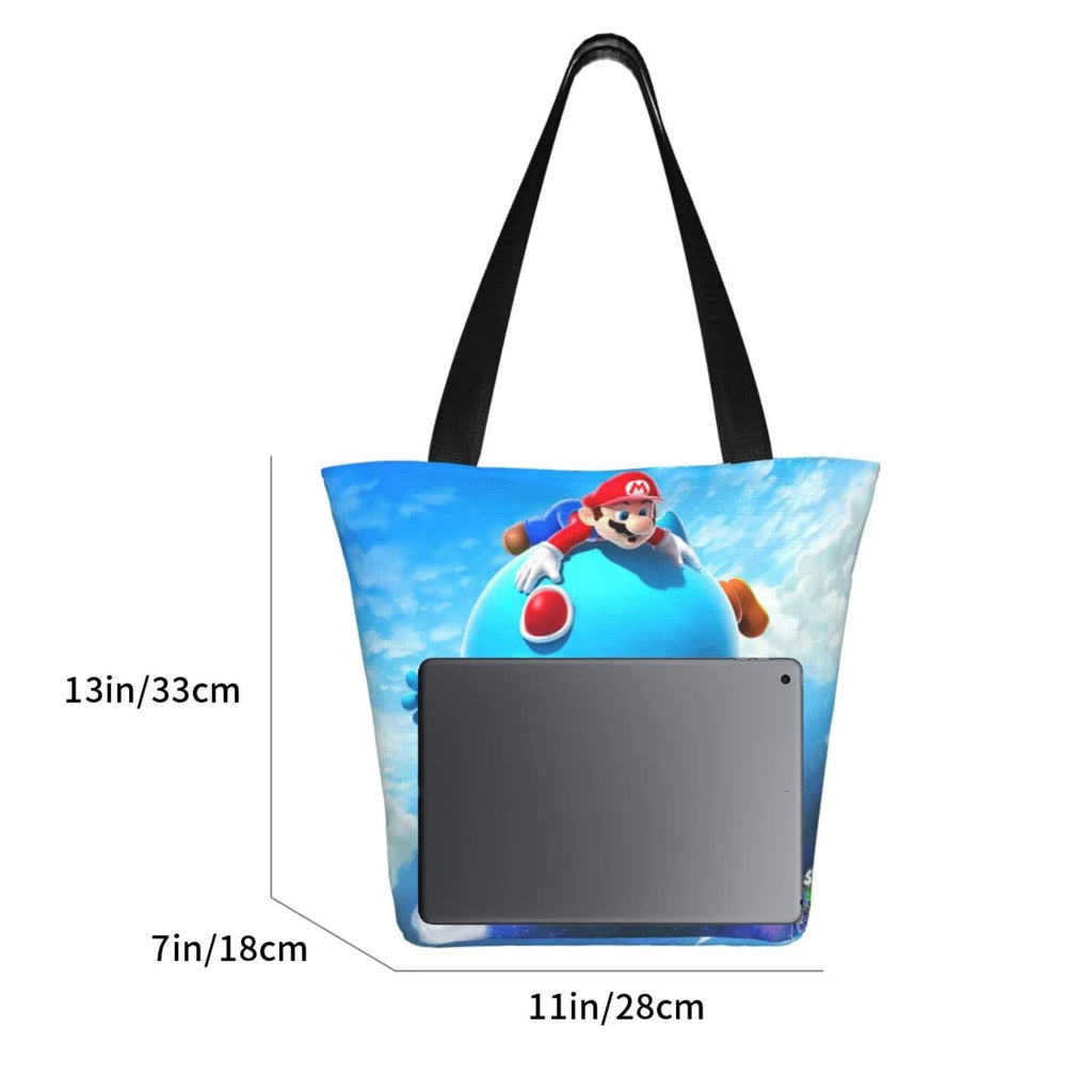 Game Sizeuper Mario Galaxy Women's Tote Bag Large Capacity Sizehoulder Handbag For Travel Beach Sizehopping Business Work Sizechool