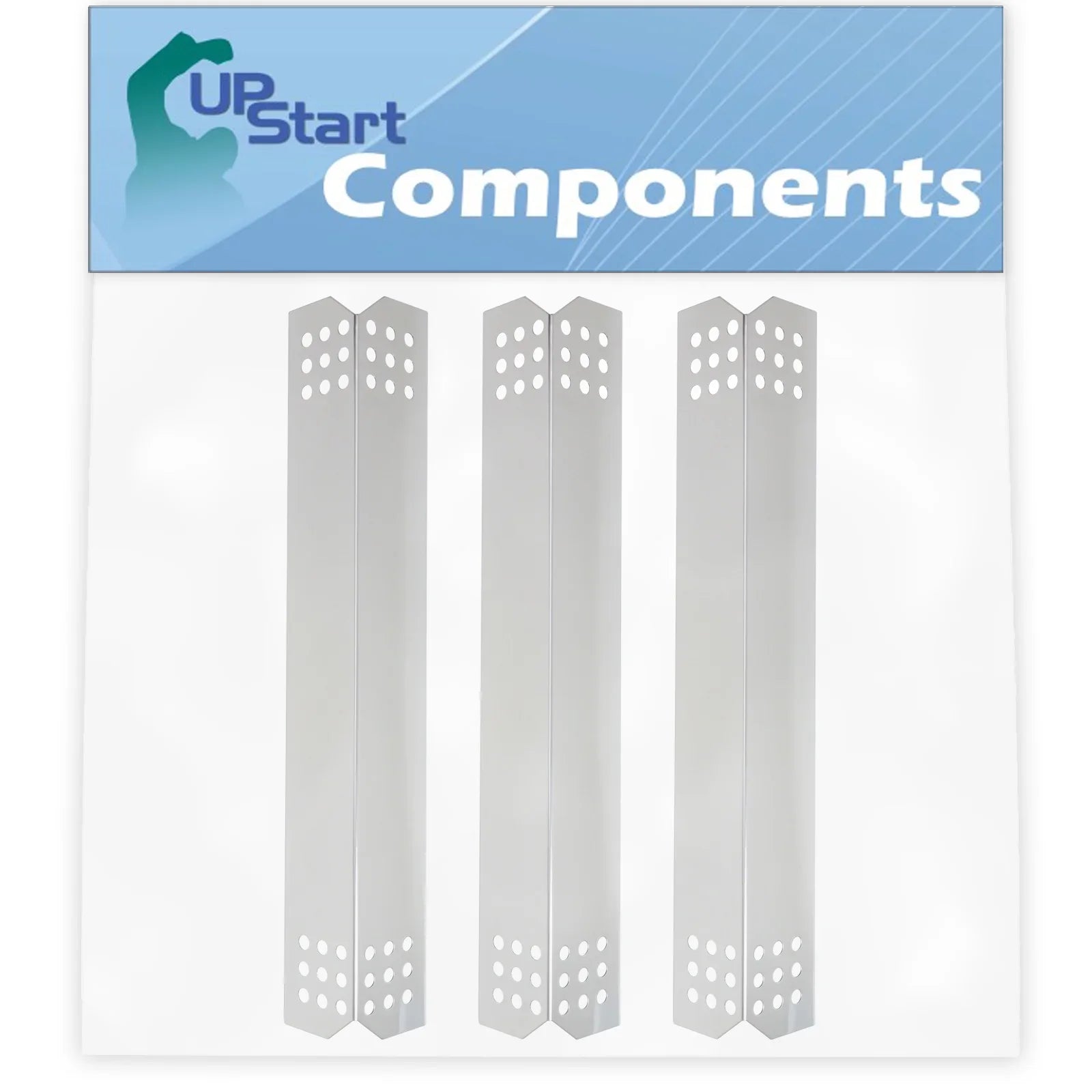3-Pack BBQ Grill Heat Sizehield Plate Tent Replacement Parts for Kitchenaid 720-0733 - Old - Compatible Barbeque Sizetainless Sizeteel Flame Tamer, Flavorizer Bar, Vaporizer Bar, Burner Cover 16 1/8"