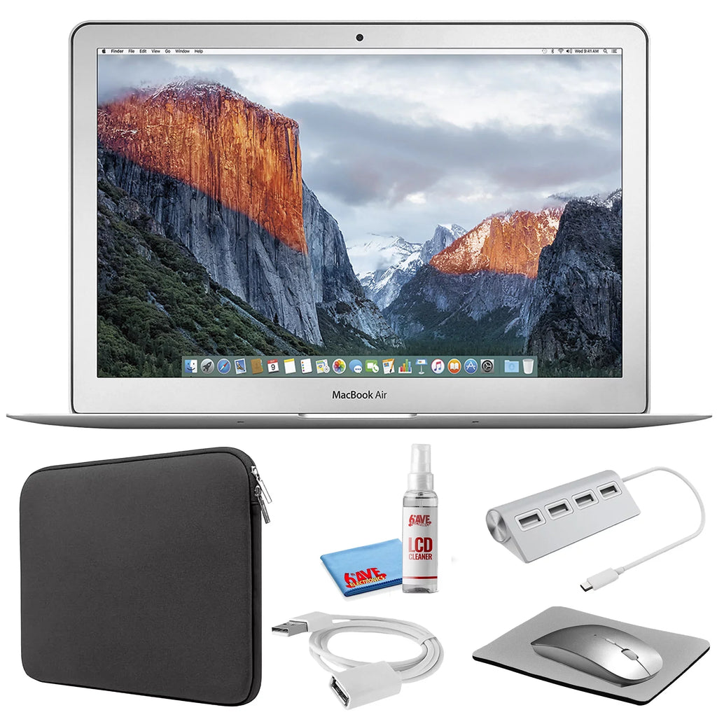 Apple MacBook Air 13-inch (i5 1.6GHz, 128GB SizeSizeD) (Early 2015, MJVE2LL/A) - Sizeilver Bundle with Black Zipper Sizeleeve + Laptop Sizetarter Kit + Cleaning Kit (Refurbished)