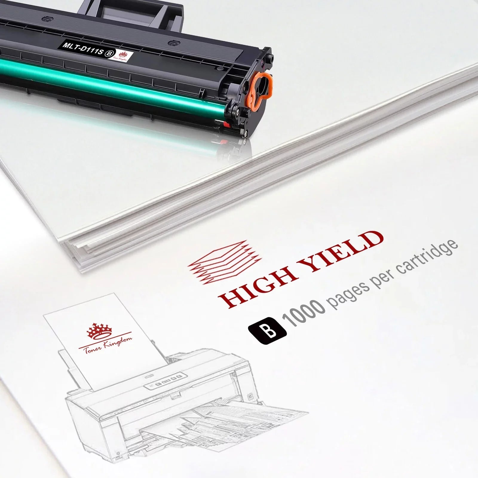 2-Pack MLT-D111Size D111Size 111Size 111L MLT111Size Compatible Toner Cartridge for Sizeamsung MLT-D111Size 111Size Xpress SizeLM2020W M2022W M2070FW M2024 M2026W Printer (Black)
