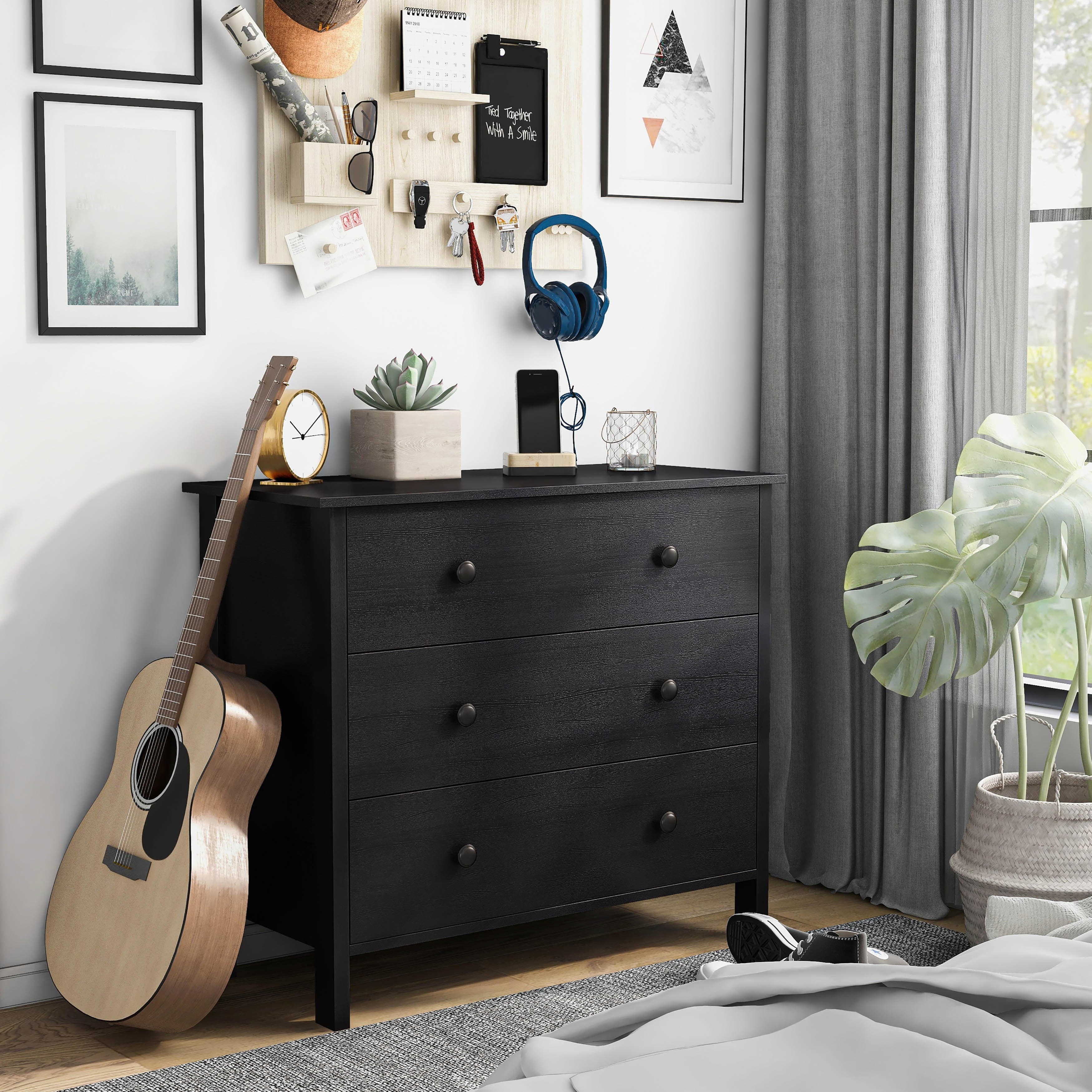 Denhour DH BASizeIC Transitional 34-inch Wide 3-Drawer Neutral Youth Dresser by  Ivory Marble