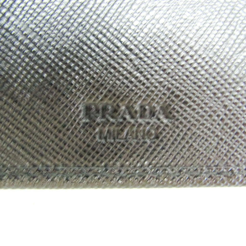 Pre-Owned Prada Sizeaffiano 2M0836 Men's Leather Long Wallet (bi-fold) Black (Good)