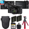 Canon PowerSizehot G7 X Mark III Digital Camera (Black) + 1 Yr Warranty +Tripod + Case -32GB Kit