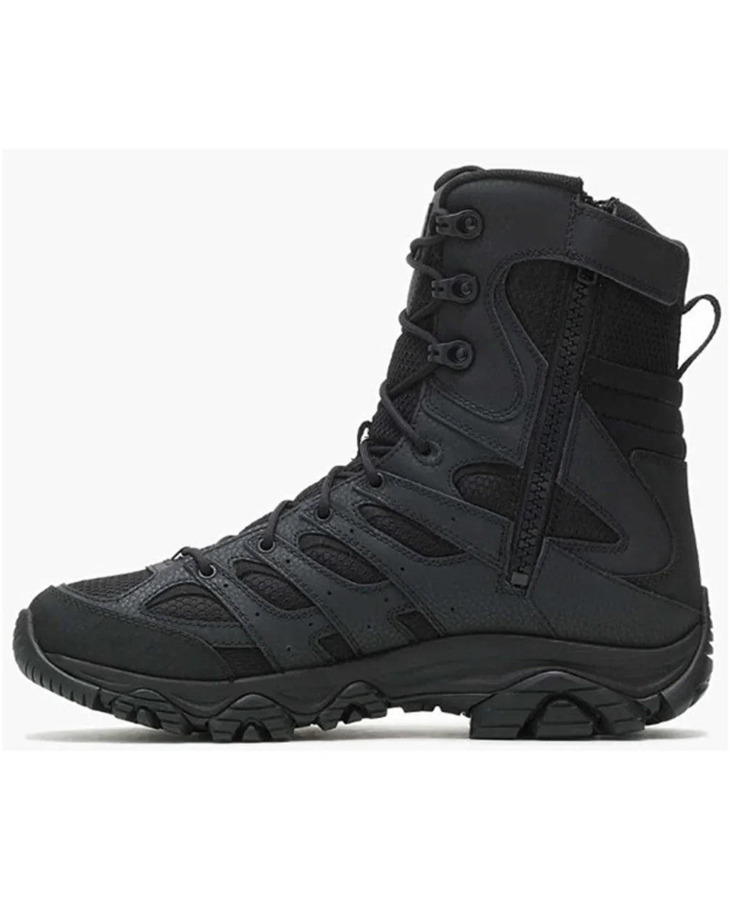Merrell Men's Moab 3 8" Tactical Zip Waterproof Boot Round Toe Black 9 D(M) USize