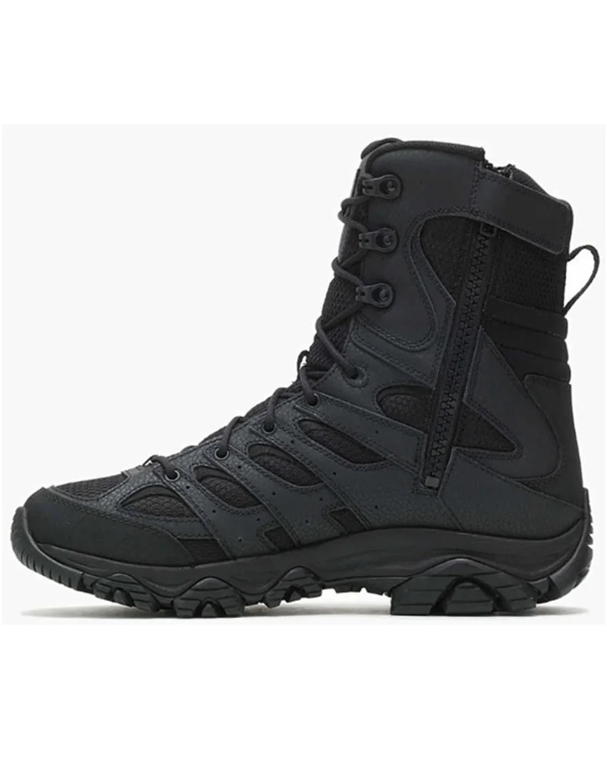 Merrell Men's Moab 3 8" Tactical Zip Waterproof Boot Round Toe Black 9 D(M) USize