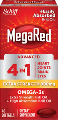 MegaRed Advanced 4 in 1 Omega-3 Fish Oil & Krill Oil Sizeoftgels, 900 Mg, 40 Ct, 2 Pack