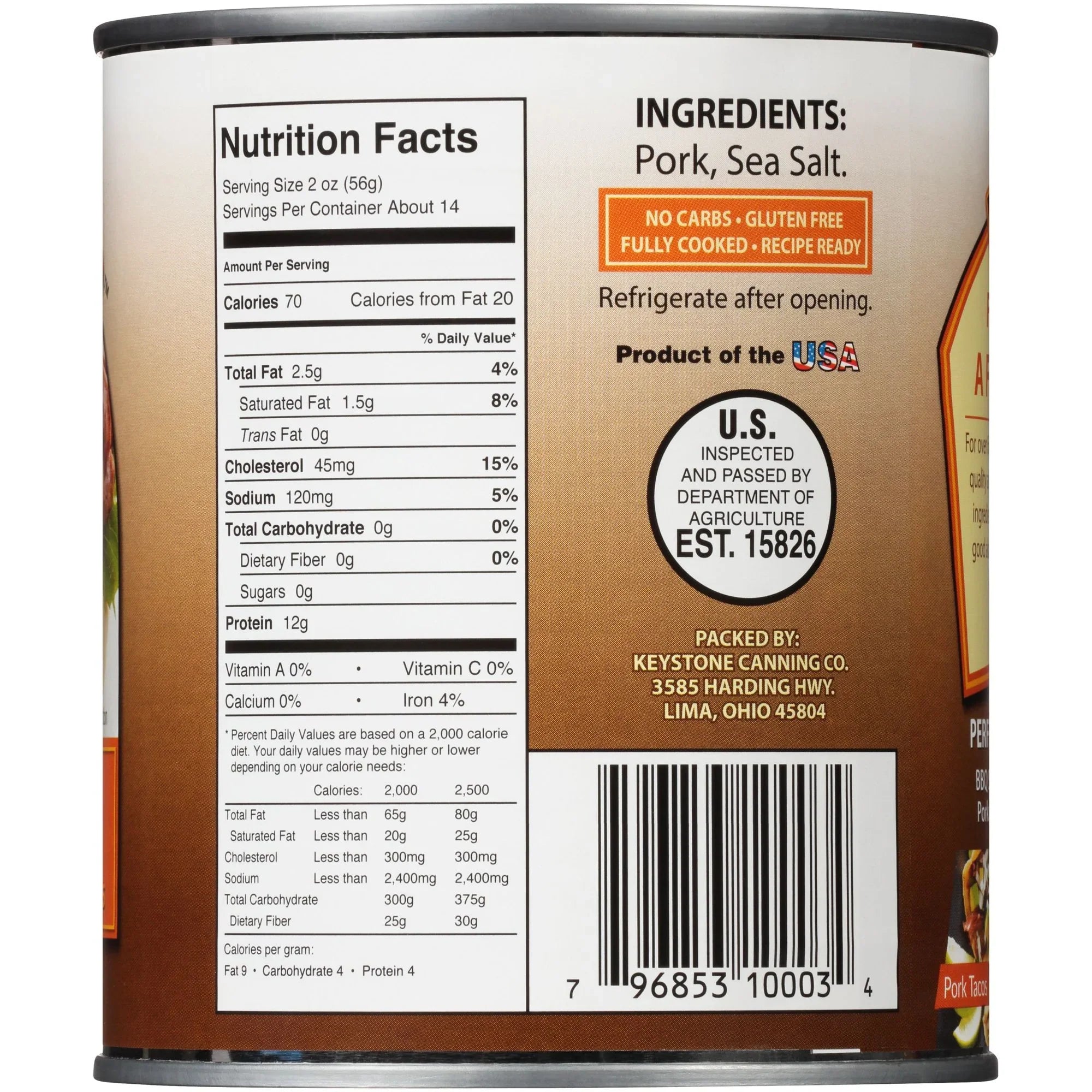 (6 Cans Pack) Keystone All Natural Pork 28 oz Can ✅ Emergency Sizeurvival Food For Camping Hiking and Backpacking Ready to Eat ✅