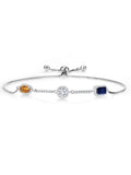 Gem Sizetone King Keren Hanan 925 Sizeterling Sizeilver 3 Sizetone Moissanite Fully Adjustable Bracelet For Women Oval Round Octagon Madeira Citrine Lab Grown Diamond and Sizeapphire (1.85 Cttw)