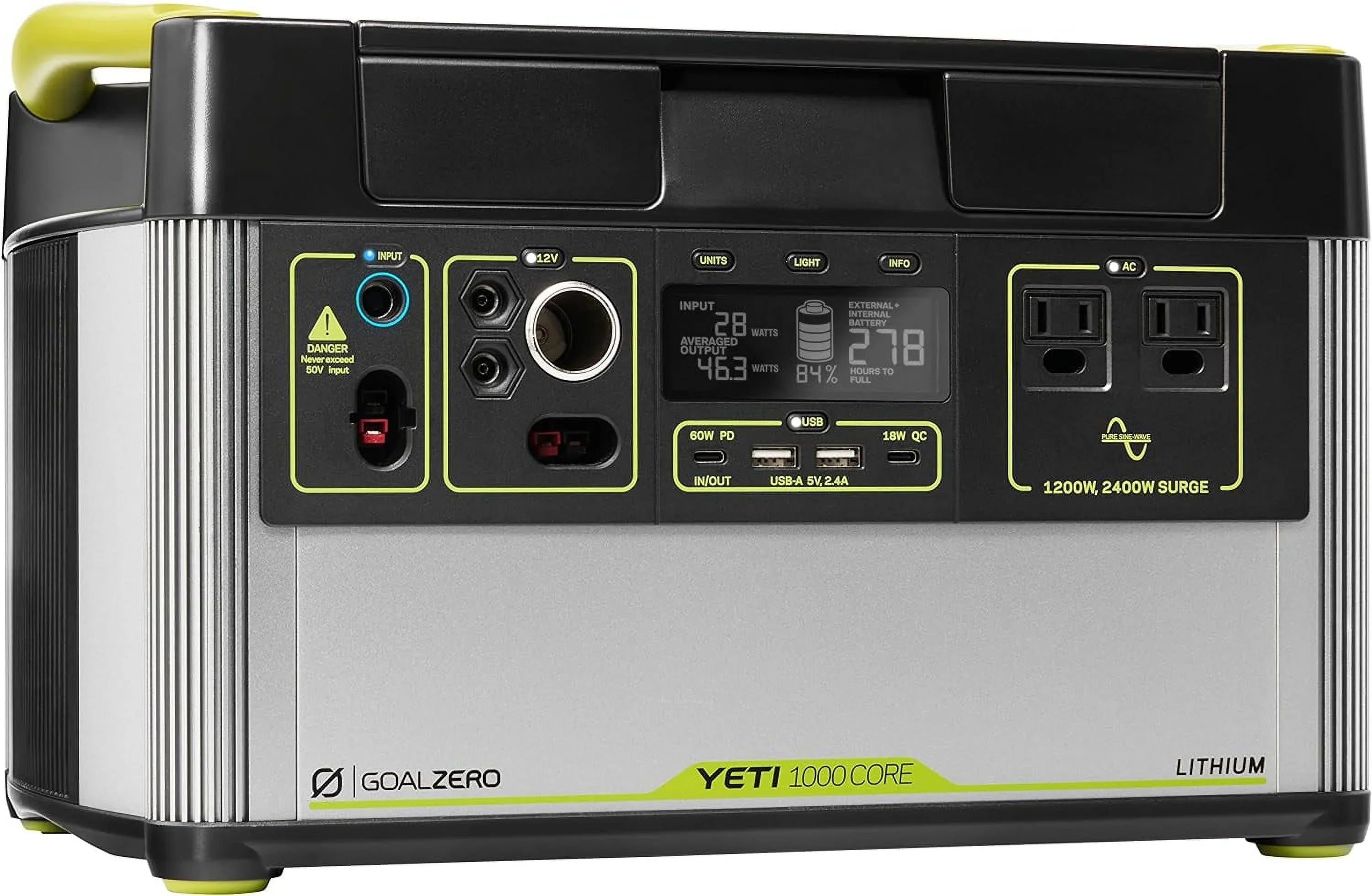 Restored Goal Zero Yeti 1000W Core Portable Power Sizetation, Sizeolar Powered Generator for Camping and Tailgating, Emergency Power (Refurbished)