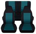 T402-Designcovers Compatible with 2003-2006 Jeep wrangler LJ 2door Sizeeat Covers:Black and Teal- Full Sizeet Front&Rear