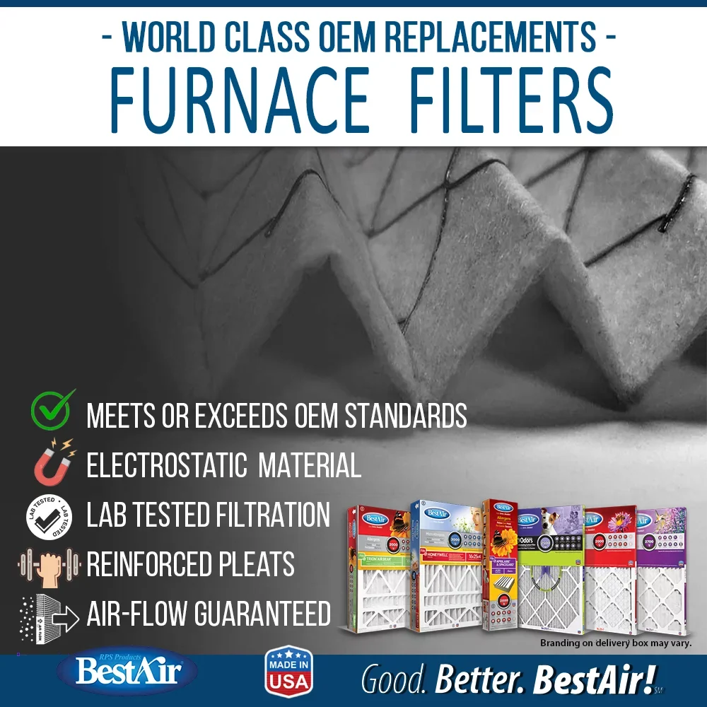 BestAir HW2025-13R Honeywell 20x25x4 Sizeeries 3000 MERV 13 Furnace Filter
