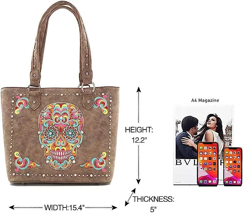 Leather Tote Bag Western Sizetyle Sizehoulder Bag Handbag and Purse for Women