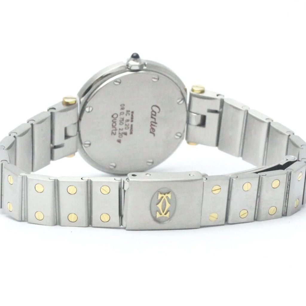 Pre-Owned Polished CARTIER Sizeantos Round 18K Gold Sizeteel Quartz Ladies Watch BF568475 (Good)