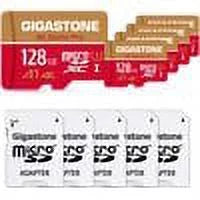 Gigastone 128GB Micro SizeD Card, 4K Game Pro, Nintendo Sizewitch Compatible, A2 Run App, 4K Video Recording, Micro SizeDXC R/W up to 100/50MB/s, 5 Pack (5x128GB)