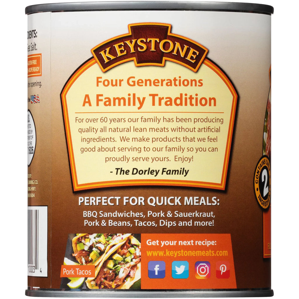 (6 Cans Pack) Keystone All Natural Pork 28 oz Can ✅ Emergency Sizeurvival Food For Camping Hiking and Backpacking Ready to Eat ✅