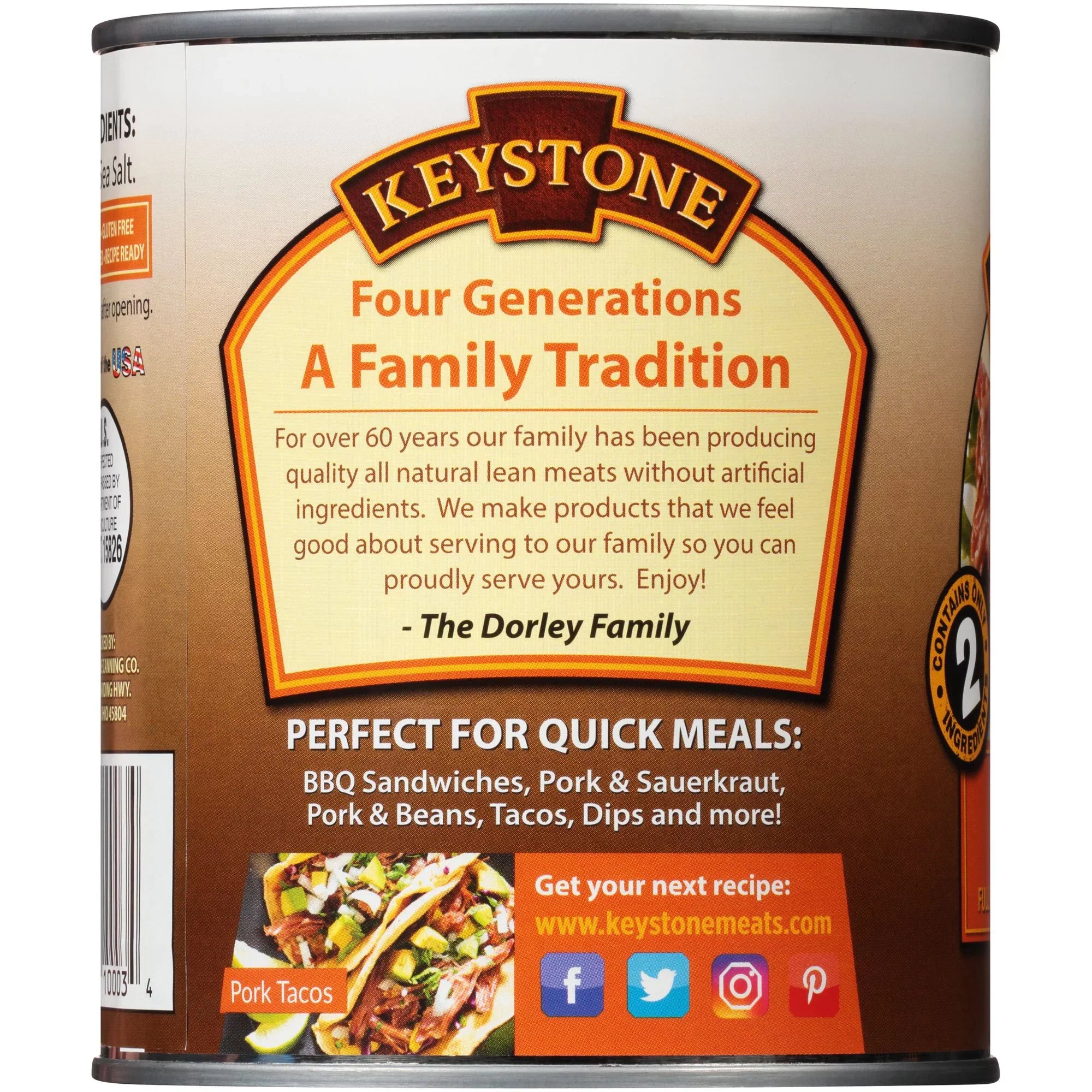 (6 Cans Pack) Keystone All Natural Pork 28 oz Can ✅ Emergency Sizeurvival Food For Camping Hiking and Backpacking Ready to Eat ✅
