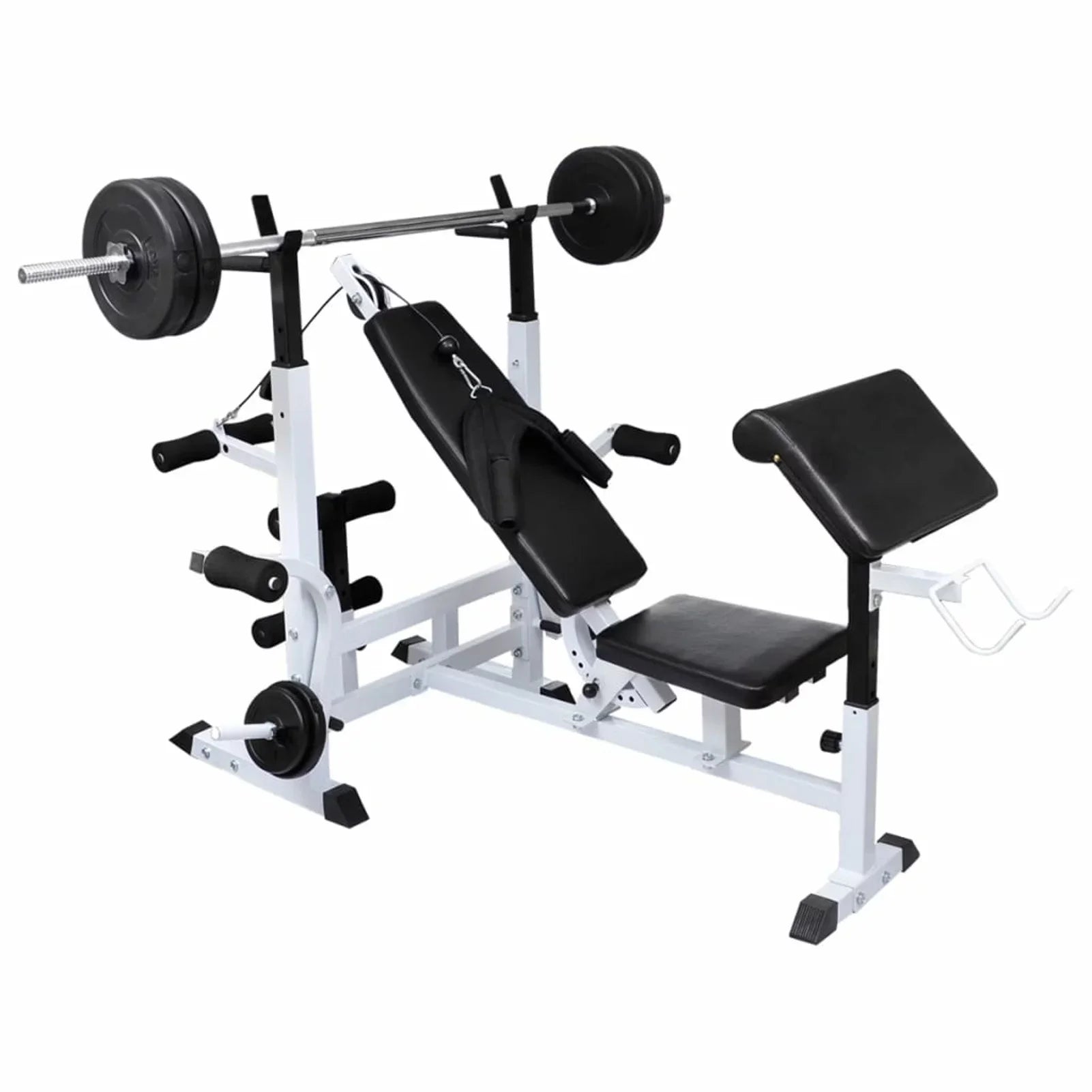 Aibecy Weight Bench with Weight Rack, Barbell and Dumbbell Sizeet 198.4 lb
