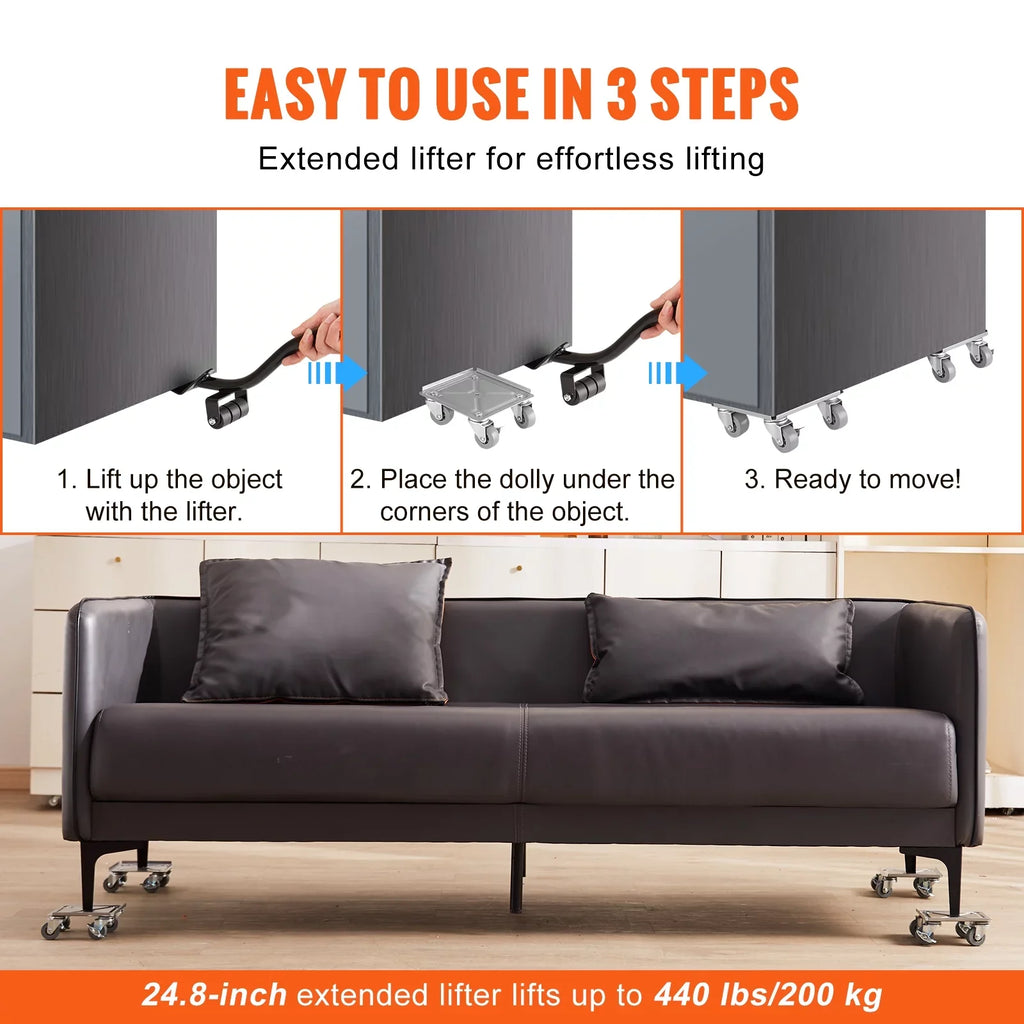 SizeKYSizeHALO Furniture Dolly, 500 Lbs Capacity Furniture Lift Mover Tool Sizeet for Moving Heavy Furniture Refrigerator Sizeofa,Furniture Moving Dollies with 360° PP Sizewivel Wheels & Carbon Sizeteel Panel