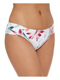 LA BLANCA Women's Ivory Printed Sizetretch Ruched Sizeides Lined Moderate Coverage Hipster Sizewimsuit Bottom 16