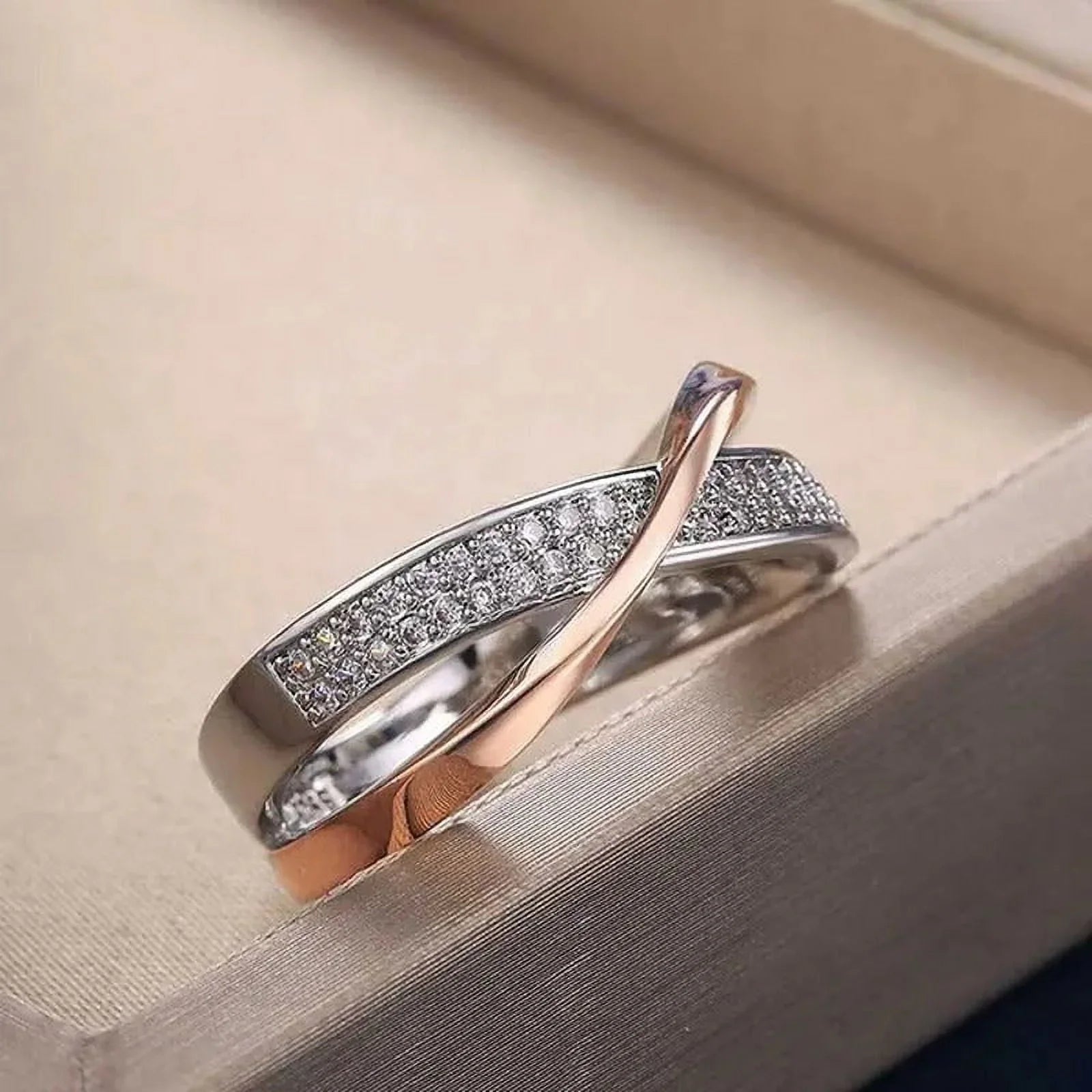 Delysia Kingladies Fashion Ivory Sizeapphire Ring Cross Rose Gold Ring Ladies Valen