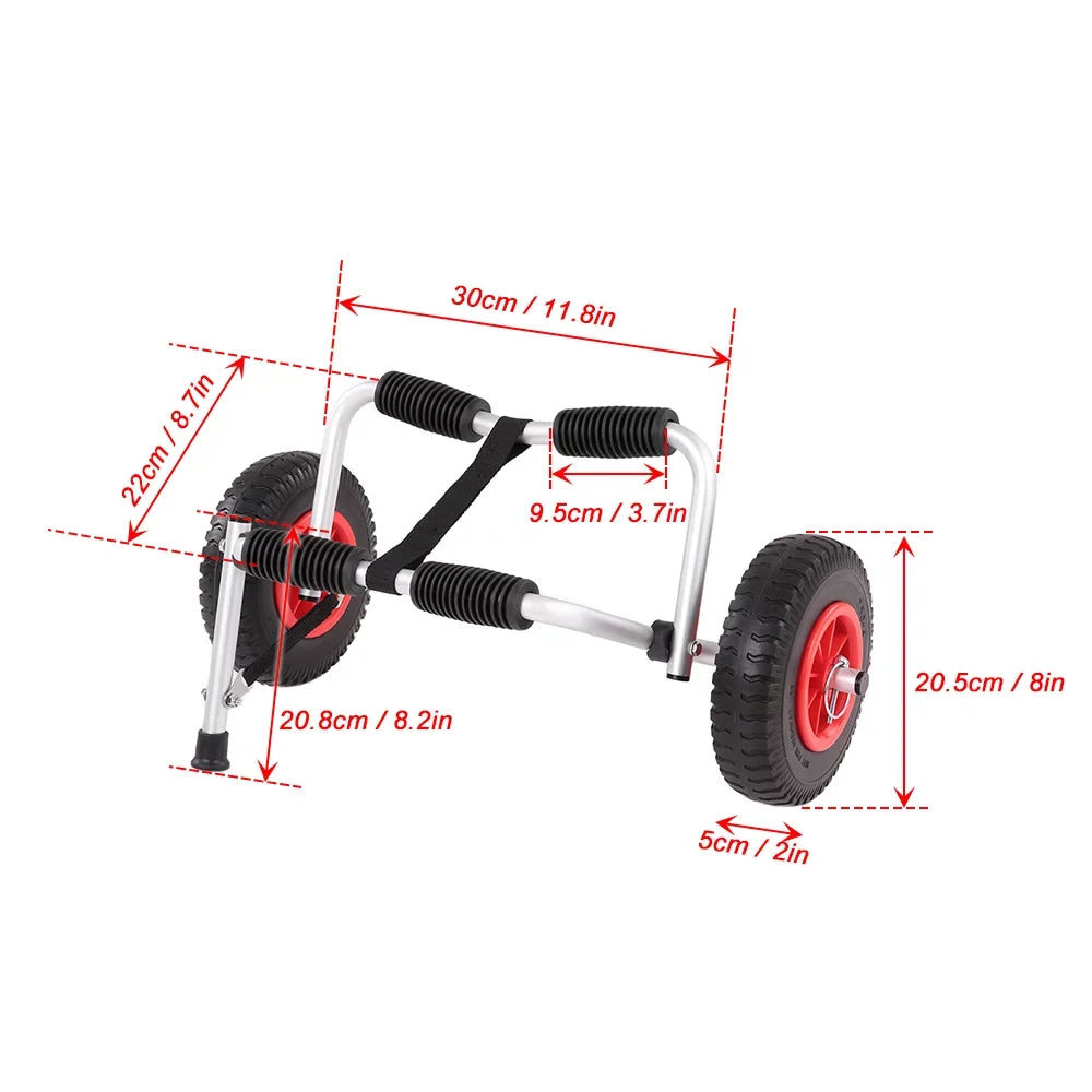 Anself Portable Lightweight Foldable Boat Kayak Canoe Trolley