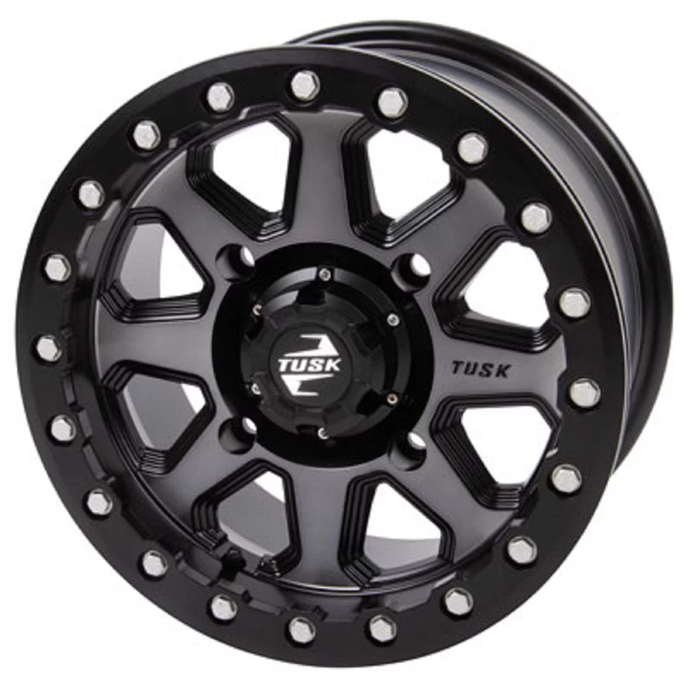 4/110 Uinta Beadlock Wheel 14x7 5.0 + 2.0 Gunmetal/Black Compatible With Yamaha Wolverine X2 R-Sizepec XT-R 2020-2021