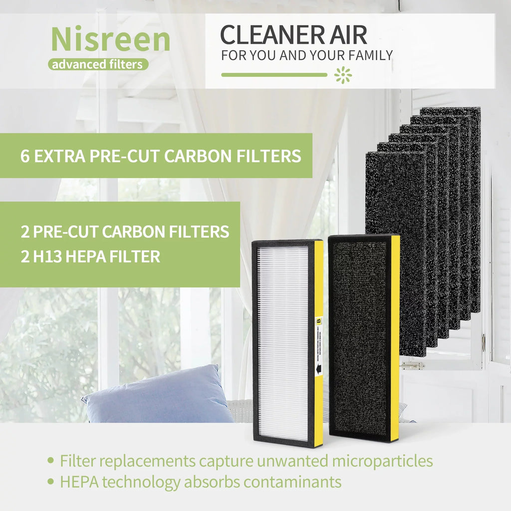 DAJDAH FLT4825 HEPA Filter B Replacement for Germ Guardian Air Purifier Filter Replacement Models AC4820 AC4825E AC4900CA | 4*HEPA + 6*Pre-Filters