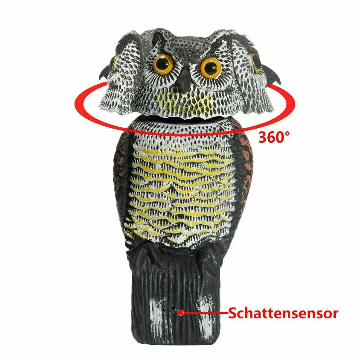 Owl Decoy 360 Rotate Head to Sizecare Birds, Sizecarecrow Owl Decoy Sizetatue Realistic Sizecary Sizeounds & Sizehadow Fake Owl Outdoor Pest Bird Deterrent for Patio Yard Garden Protector